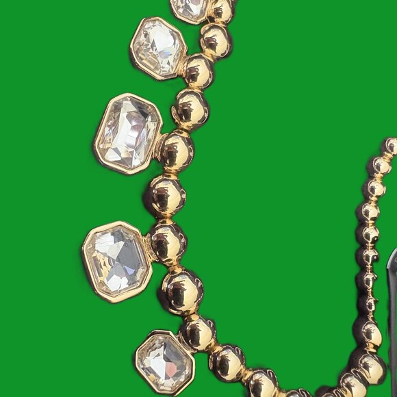 Aqua Gold Large Rhinestone Necklace NWT - Picture 8 of 12